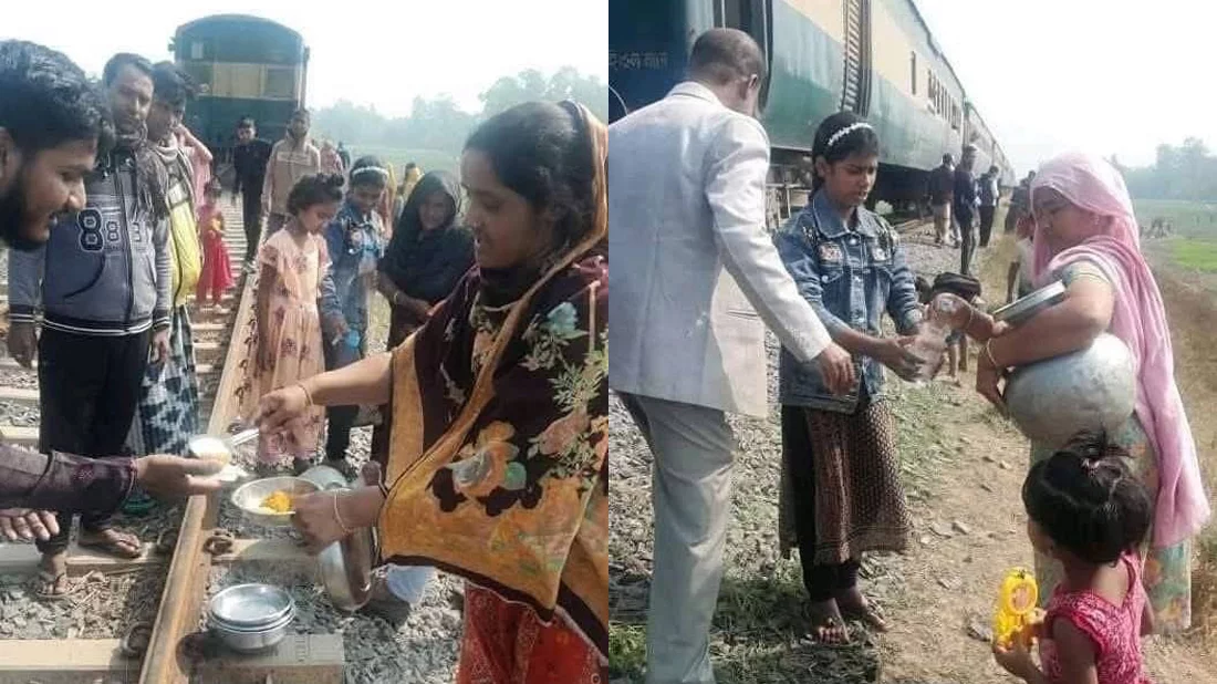 ট্রেনের ইঞ্জিন বিকল, যাত্রীদের বিনামূল্যে খাইয়ে প্রশংসায় ভাসছেন পাবনাবাসী
